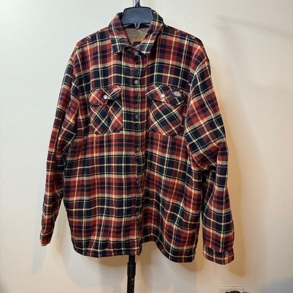 Dickies Other - Dickies Red and Black Plaid Sherpa-Lined Jacket